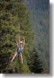 activities, america, clothes, hats, helmets, idaho, kid, nature, north america, plants, red horse mountain ranch, trees, united states, vertical, zip line, zipline, photograph