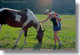 america, horizontal, horses, idaho, jack and jill, jack jill, north america, people, petting, red horse mountain ranch, united states, photograph