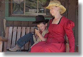 alex, america, boys, childrens, clothes, emotions, happy, hats, horizontal, idaho, north america, people, red horse mountain ranch, smiles, straw hat, suzanne, united states, photograph