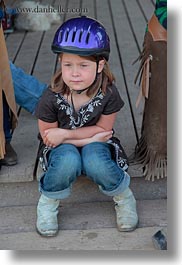 america, childrens, clothes, girls, hats, helment, helmets, idaho, north america, people, red horse mountain ranch, riding, united states, vertical, photograph
