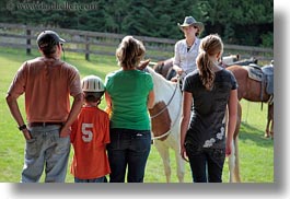 america, families, horizontal, horses, idaho, north america, people, red horse mountain ranch, united states, watching, photograph