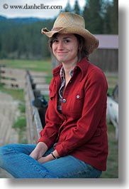 america, cowboy hat, emotions, girls, idaho, north america, people, red horse mountain ranch, smiles, staff, united states, vertical, photograph