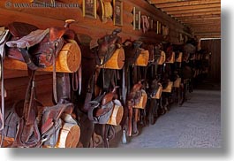 america, horizontal, idaho, north america, red horse mountain ranch, saddles, slow exposure, stables, united states, photograph