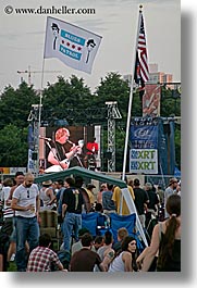 america, blues, blues festival, chicago, crowds, flags, illinois, music, north america, patrol, people, united states, vertical, photograph