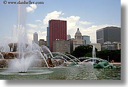 america, buckingham, chicago, cityscapes, fountains, horizontal, illinois, north america, united states, photograph