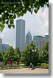 america, chicago, cityscapes, families, illinois, north america, united states, vertical, walking, photograph