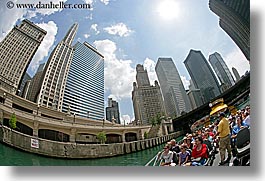 america, boats, chicago, cityscapes, clouds, crowds, dogs, fisheye lens, horizontal, illinois, north america, seas, sun, united states, photograph