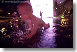 america, babies, boys, chicago, childrens, crown fountains, fountains, ftns, horizontal, illinois, jacks, millenium park, nite, north america, people, slow exposure, united states, water, photograph