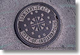 america, horizontal, indiana, indianapolis, manholes, north america, united states, photograph