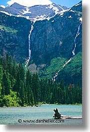 america, avalanche, avalanche trail, glaciers, lakes, montana, national parks, north america, united states, vertical, western united states, western usa, photograph