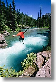 america, avalanche trail, glaciers, jump, montana, national parks, north america, united states, vertical, water, western united states, western usa, photograph