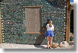 america, bottles, ghost town, horizontal, houses, nevada, north america, rhyolite, united states, western usa, photograph