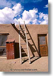 america, desert southwest, houses, indian country, ladder, new mexico, north america, pueblos, southwest, united states, vertical, western usa, photograph