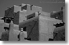 america, architectures, black and white, desert southwest, horizontal, indian country, new mexico, north america, santa fe, southwest, united states, western usa, photograph