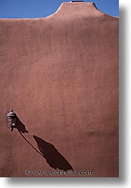 america, architectures, desert southwest, indian country, new mexico, north america, santa fe, sconces, shadows, southwest, united states, vertical, western usa, photograph