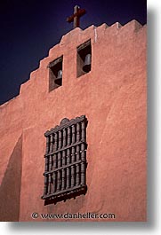 america, churches, desert southwest, indian country, new mexico, north america, santa fe, southwest, united states, vertical, western usa, windows, photograph