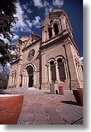 america, churches, desert southwest, francis, indian country, new mexico, north america, santa fe, southwest, united states, vertical, western usa, photograph