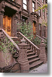 america, brownstones, buildings, new york, new york city, north america, united states, vertical, photograph