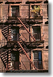 america, buildings, escapes, fire, new york, new york city, north america, united states, vertical, photograph