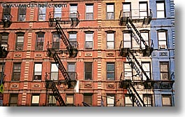 america, buildings, escapes, fire, horizontal, new york, new york city, north america, united states, photograph