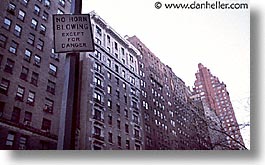 america, horizontal, horns, neighborhoods, new york, new york city, north america, signs, united states, photograph