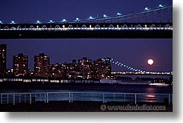 america, bridge, horizontal, manhattan, new york, new york city, nite, north america, united states, photograph
