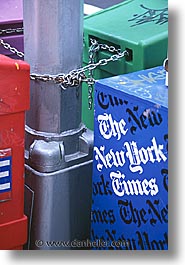 america, boxes, chains, new york, new york city, news, north america, times square, united states, vertical, photograph