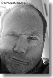 america, ashland, black and white, dans, faces, humor, making, men, north america, oregon, people, self-portrait, united states, vertical, photograph