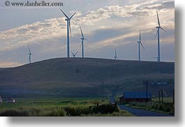 america, barn, horizontal, landscapes, north america, oregon, scenics, united states, windmills, photograph