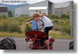 america, boys, bryce canyon, childrens, horizontal, jacks, north america, people, red, tractor, united states, utah, western usa, photograph