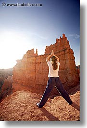 america, bryce canyon, jills, morning, north america, united states, utah, vertical, western usa, womens, yoga, yoga positions, photograph