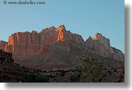 america, buttes, horizontal, mountains, north america, sunsets, united states, utah, western usa, zion, photograph
