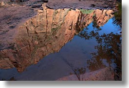 america, horizontal, mountains, north america, reflections, united states, utah, virgin river, western usa, zion, photograph