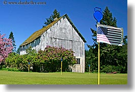 orcas island, barn, flag, american, washington, united states, photograph