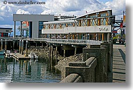 america, anthonys, buildings, clouds, harbor, horizontal, nature, north america, pacific northwest, restaurants, seattle, sky, united states, washington, water, western usa, photograph