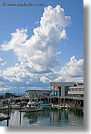 america, boats, clouds, harbor, nature, north america, pacific northwest, seattle, sky, transportation, united states, vertical, washington, water, western usa, photograph