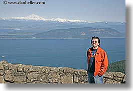america, clothes, horizontal, materials, men, mountains, mt baker, nature, north america, ocean, pacific northwest, people, seattle, snowcaps, stones, sunglasses, united states, walters, washington, water, western usa, photograph