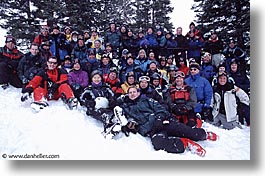 america, groups, horizontal, jackson hole, north america, skiers, snow, united states, winter, wyoming, photograph