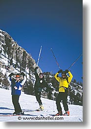 america, groups, jackson hole, north america, skiers, snow, united states, vertical, winter, wyoming, photograph