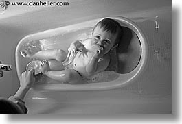 apr, babies, bath, black and white, boys, horizontal, infant, jacks, photograph