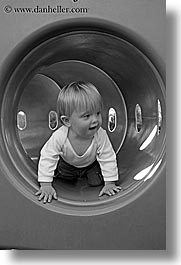 aug, babies, black and white, boys, infant, jacks, oct, play, tunnel, vertical, photograph