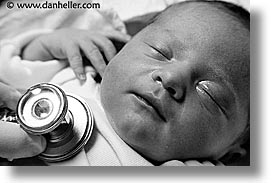 babies, birth, black and white, boys, checkup, horizontal, infant, jacks, nd hour, photograph