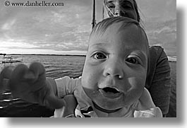 babies, black and white, boys, faces, fisheye lens, horizontal, indy june, infant, jacks, lake wawasee, lakes, photograph