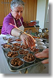 apron, bread, clothes, cooks, foods, people, personal, pudding, senior citizen, sunny, vertical, womens, photograph