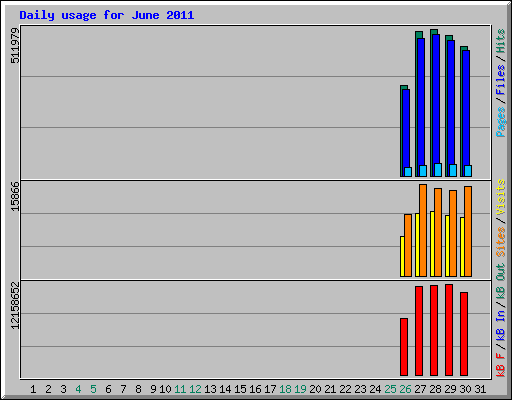 Daily usage for June 2011