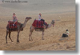 africa, cairo, camels, egypt, girls, horizontal, people, photograph