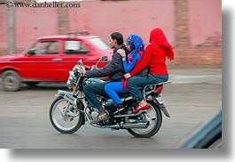 africa, cairo, clothes, egypt, horizontal, keffiyeh, men, motorcyce, people, scarves, womens, photograph