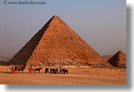 africa, cairo, camels, desert, egypt, horizontal, pyramids, structures, photograph