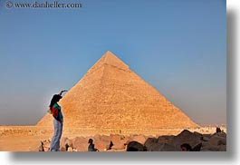 africa, cairo, egypt, horizontal, people, pyramids, structures, tourists, womens, photograph