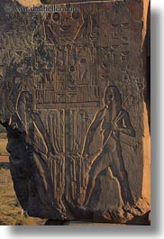 africa, bas reliefs, colossi of memnon, egypt, vertical, photograph